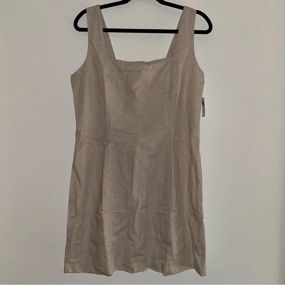 Old Navy Square Neck Linen Blend Mini Dress Large NWT